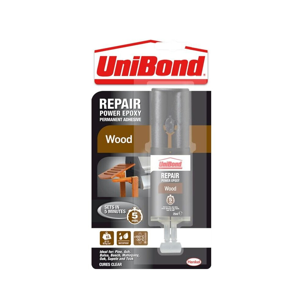 UniBond Repair Wood Power Epoxy Syringe 25ml [1381189]