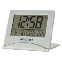 Acctim Mini Flip II Travel LCD Alarm Clock Grey [15787]