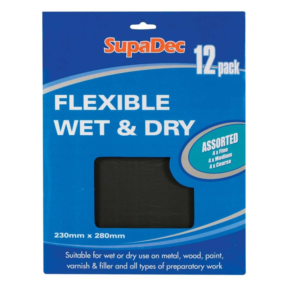 SupaDec Flexible Wet & Dry Paper Assorted Pack 12 - WP12A