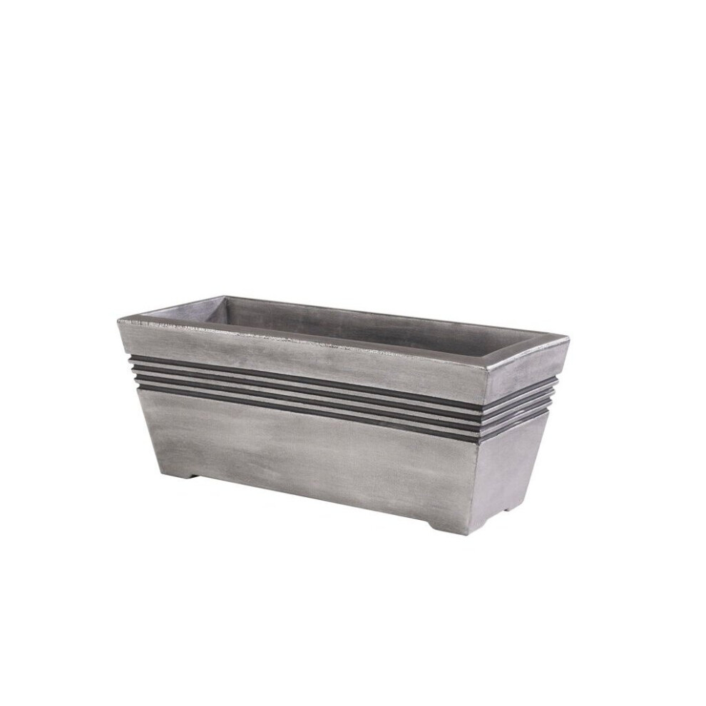 58cm Large Rectangle Plastic Plant Trough, Grey Indoor/Outdoor Planter