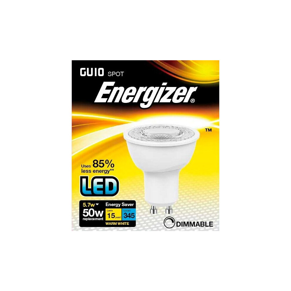 Energizer LED GU10 Warm White 345lm 3000k Dimmable 5.5w [S8826]