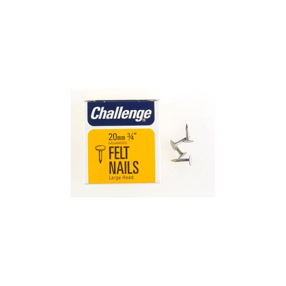 Challenge Felt - Extra Large - Head Clout Nails - Galvanised (Box Pack) 20mm [12028]