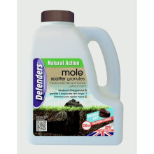 Defenders Mole Repellent Scatter Granules 2.5kg - Castor-Oil Coated, Up to 250 m2, Year-Round Use, Safe for Kids & Pets, Easy Shaker Cap [STV653]