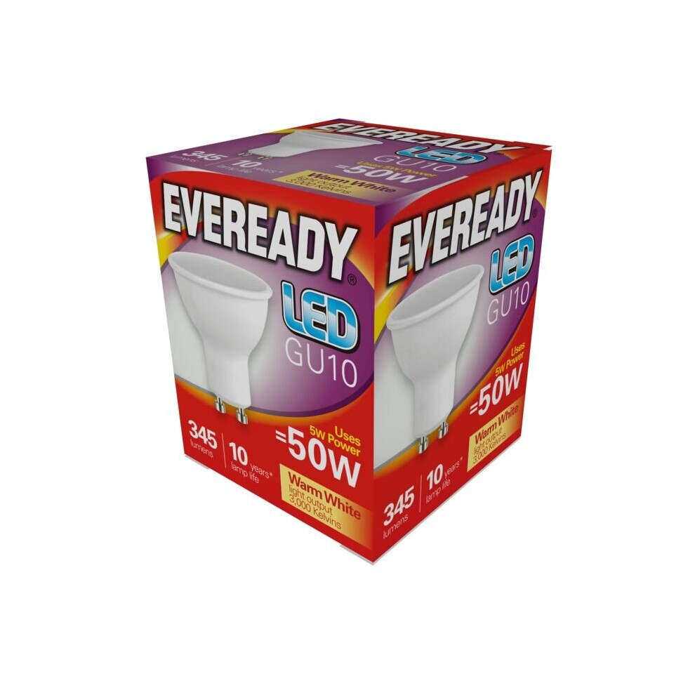 Eveready Led Gu10 5W 345Lm Warm 3000K - S13600 White