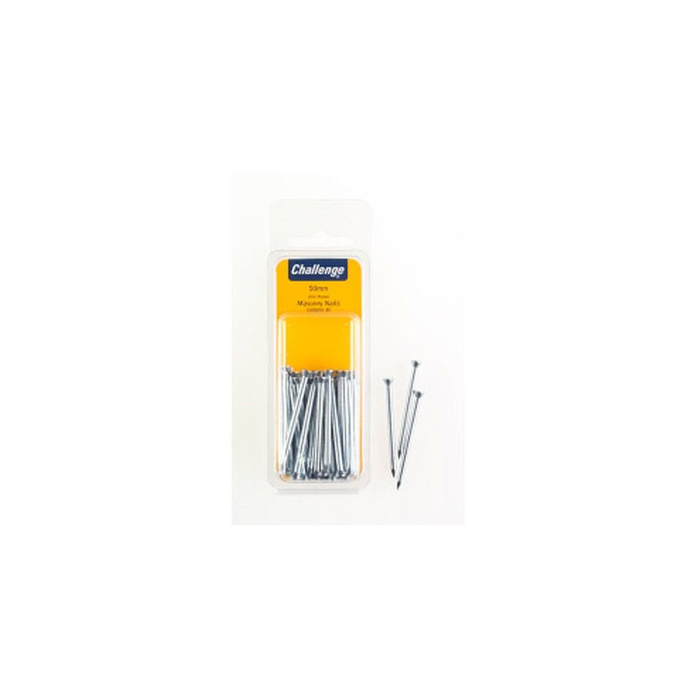Challenge Masonry Nails - Zinc Plated (Folding Clam Pack) 50Mm [40277]