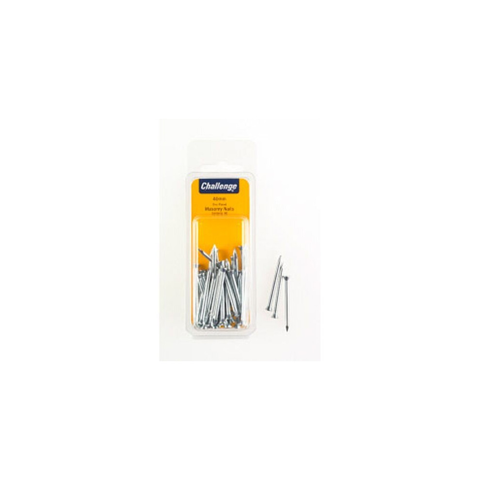Challenge Masonry Nails - Zinc Plated (Folding Clam Pack) 40Mm [40276]