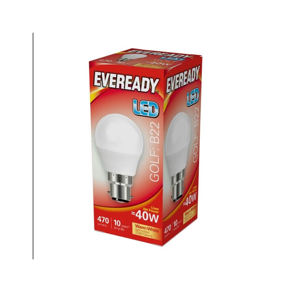 Eveready LED Golf 6w 470lm Warm White 3000k B22 [S13602]