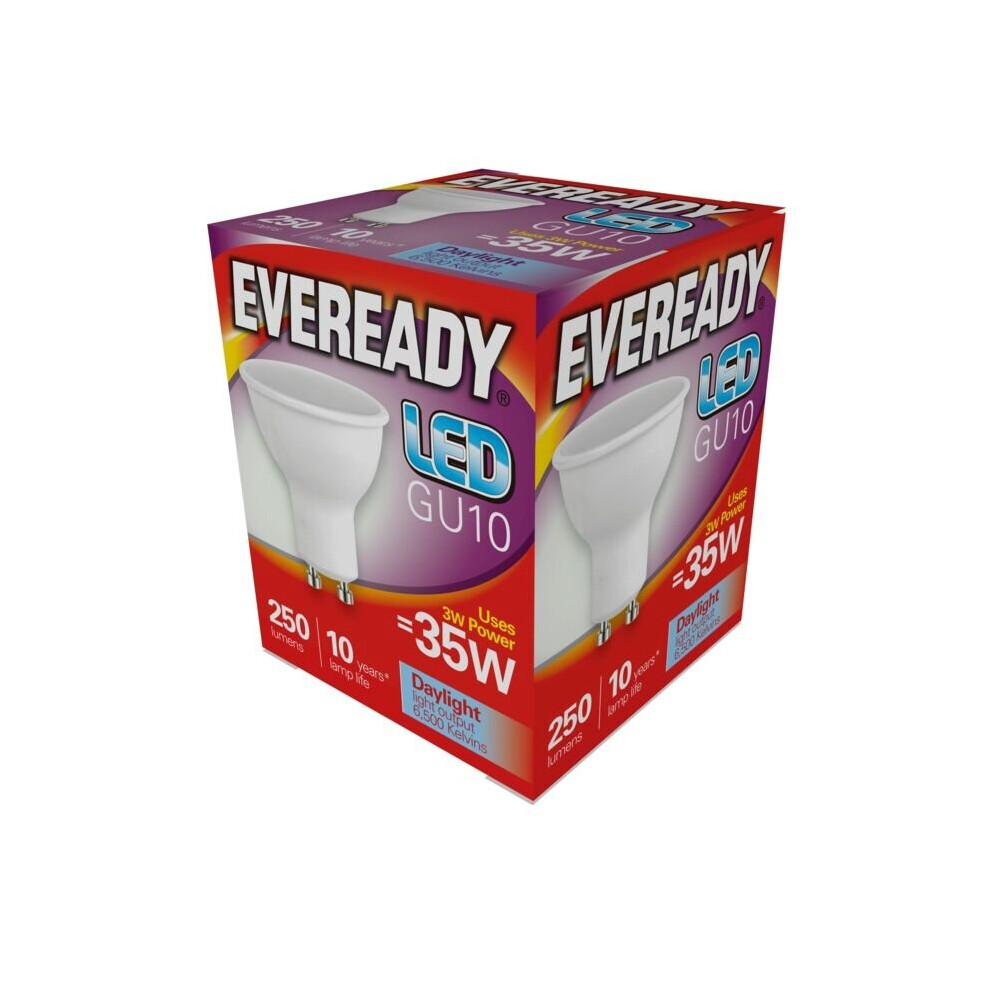 Eveready LED GU10 3W 250lm Daylight 6500k [S13599]