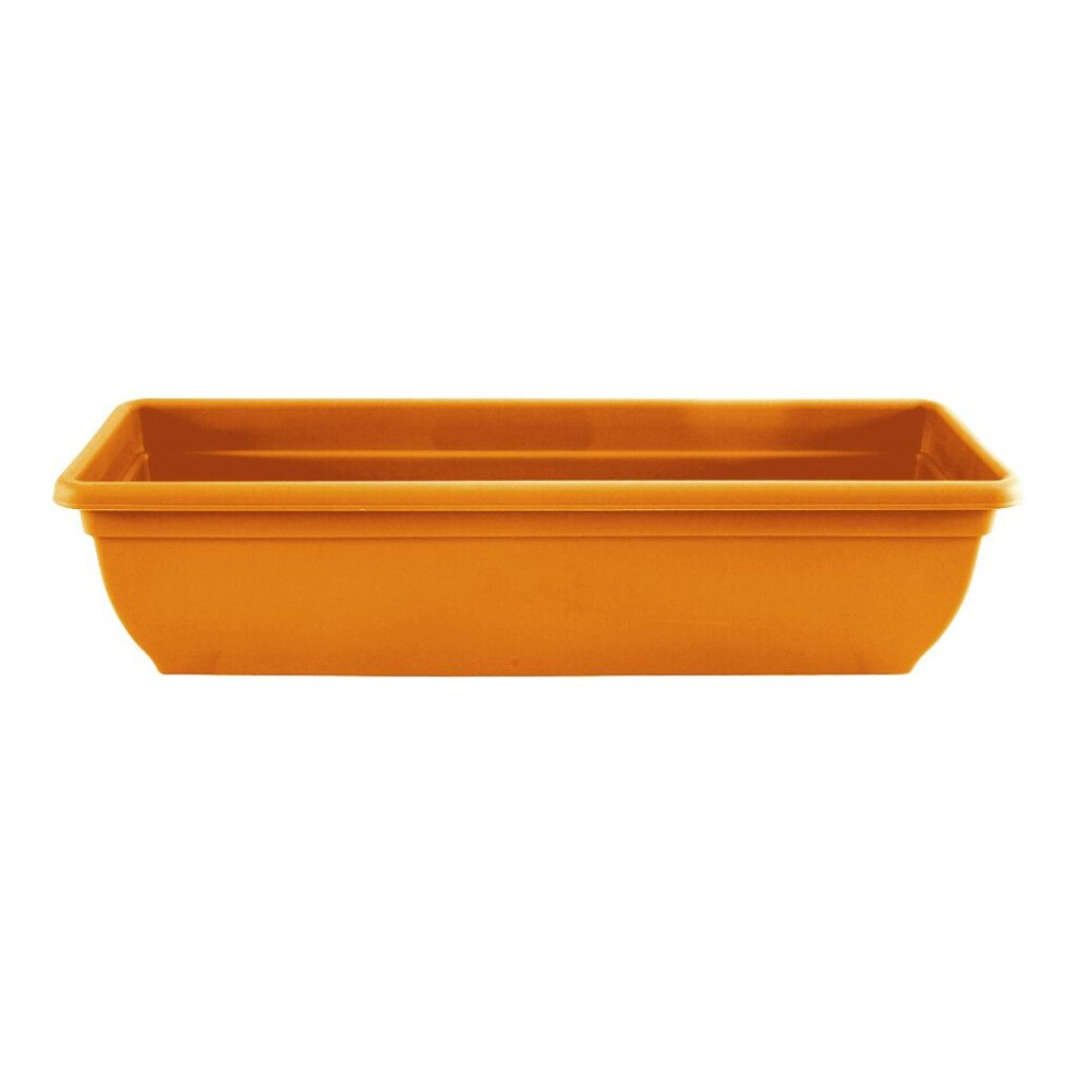 60cm Long Rectangular Terracotta Plastic Trough Planter for Balcony & Windows