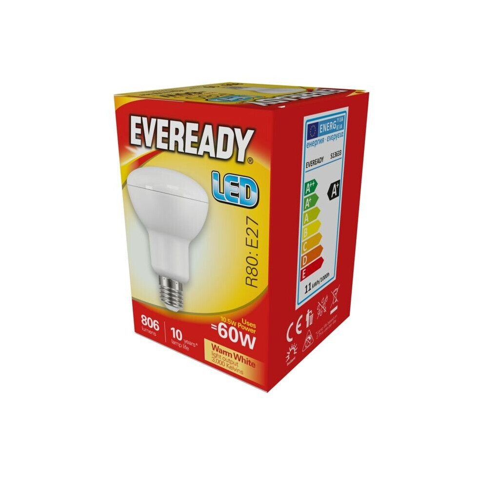 Eveready Led R80 10.5W 806Lm Warm 3000K E27 [S13633] White