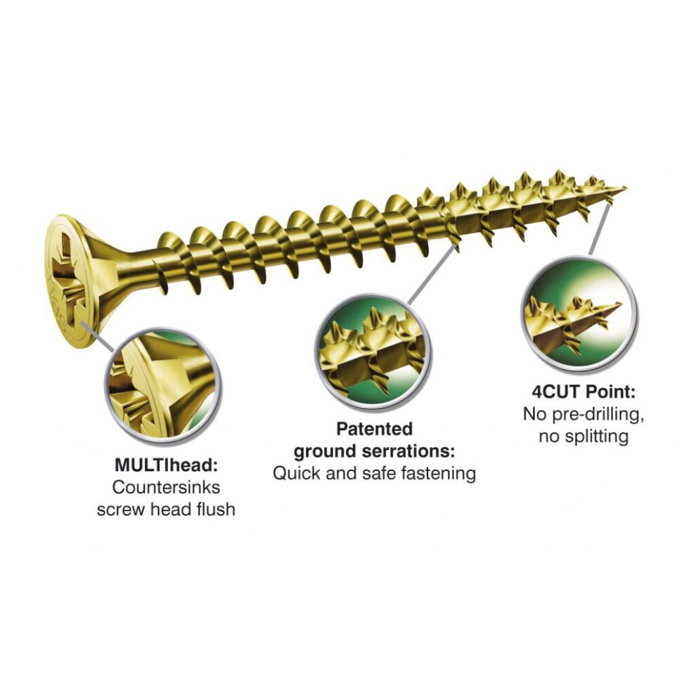 Spax Woodscrews With Yellox Coating Box 200 4.0Mm X 40Mm [1081020400403]