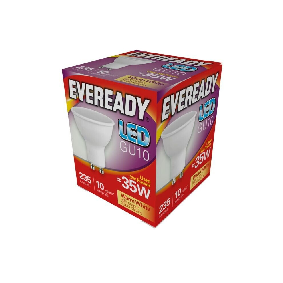 Eveready LED GU10 3W 235lm Warm White 3000k [S13598]