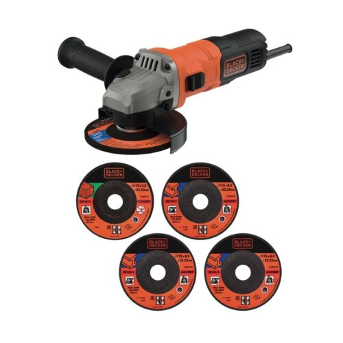 Black + Decker Rebarbadora angular Black + Decker 710w e 5 discos [BEG010A5-GB]