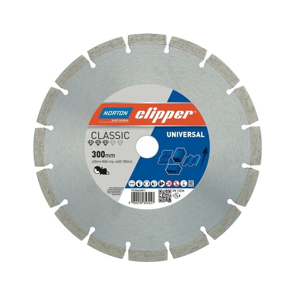 Norton Clipper Classic Diamond Cutting Disc 300 X 22 [70184626811] 5450248353157