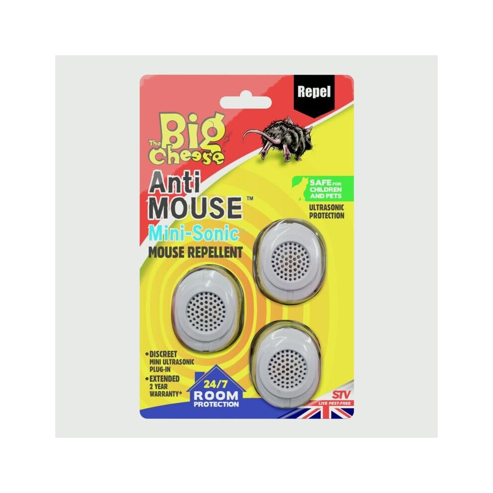 The Big Cheese Anti Mouse Mini Sonic Mouse Repellent 3 Pack [STV828]