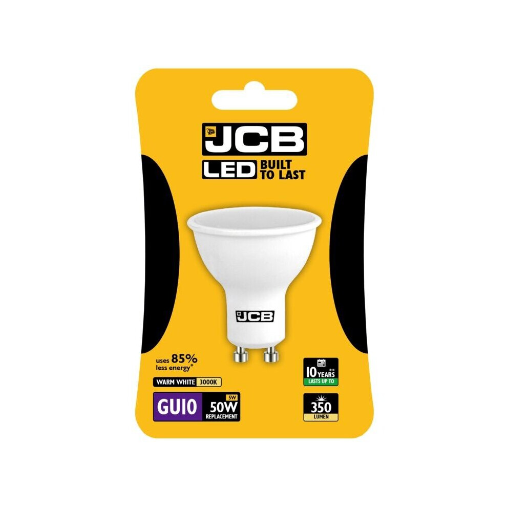 JCB LED GU10 5w Bulb Blister Packed 350lm 3000k Warm White - S10965