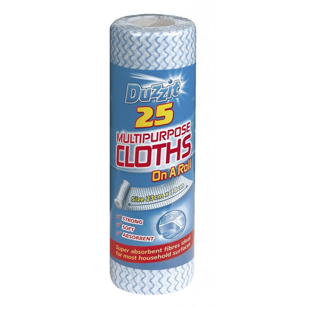 Duzzit Multi Purpose Cloths Pack 25 On A Roll [DZT1050A]