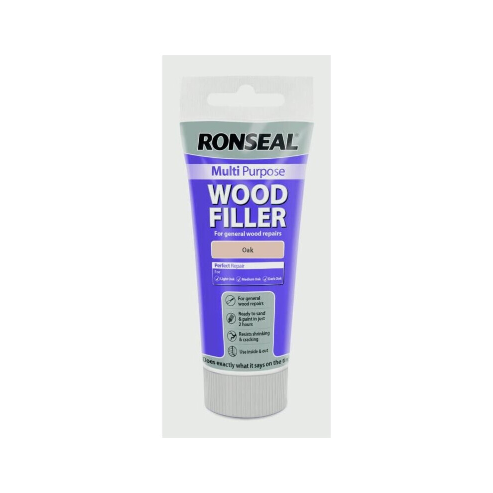 Ronseal Multi Purpose Wood Filler Cartridge 310ml Oak - 37533