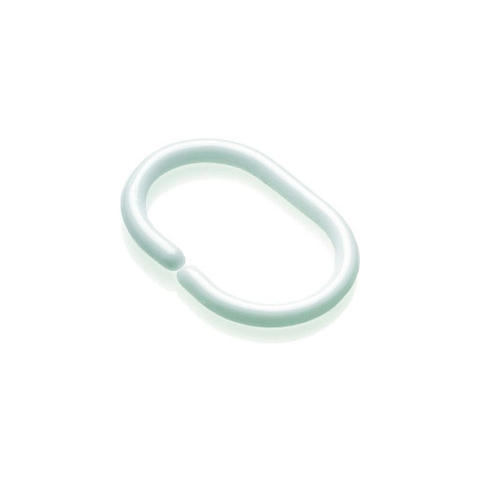 Croydex Shower Curtain 'C' Rings (Pack of 12) White [AK142122]