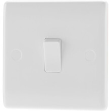 Nexus 1way White Round Edge Switch 1 Gang [MWA 811-01]