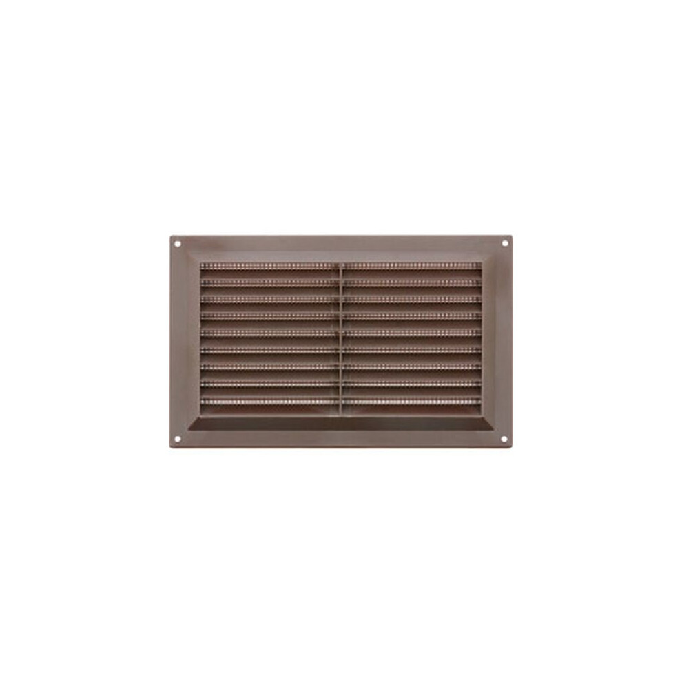 Map Brown Louvred Vent (With Fixed Flyscreen) Opening Size: 9" X 6" - 229 X 152Mm [926-04] 5010952926049