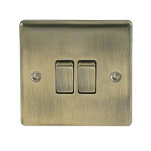 BG 2 Gang Switch Antique Brass [NAB42-01]