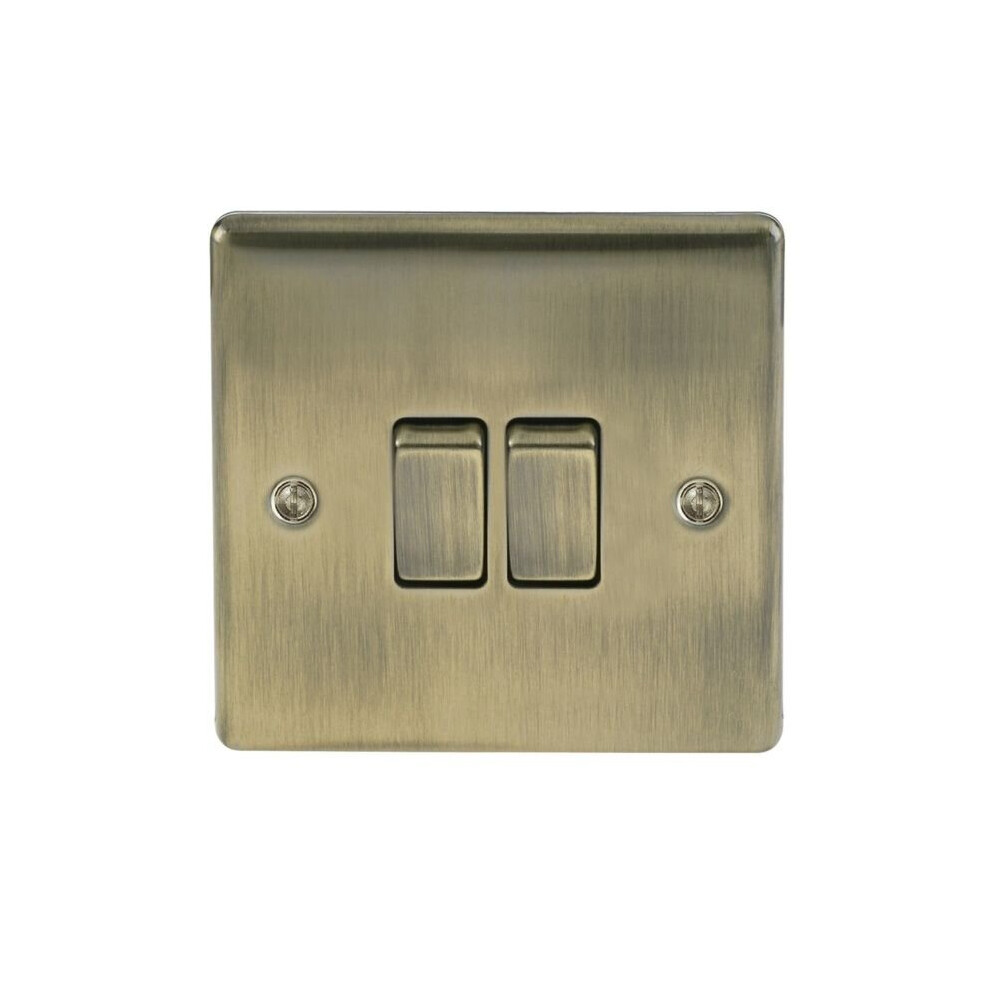 Bg 2 Gang Switch Antique Brass [Nab42-01] 5050765044394