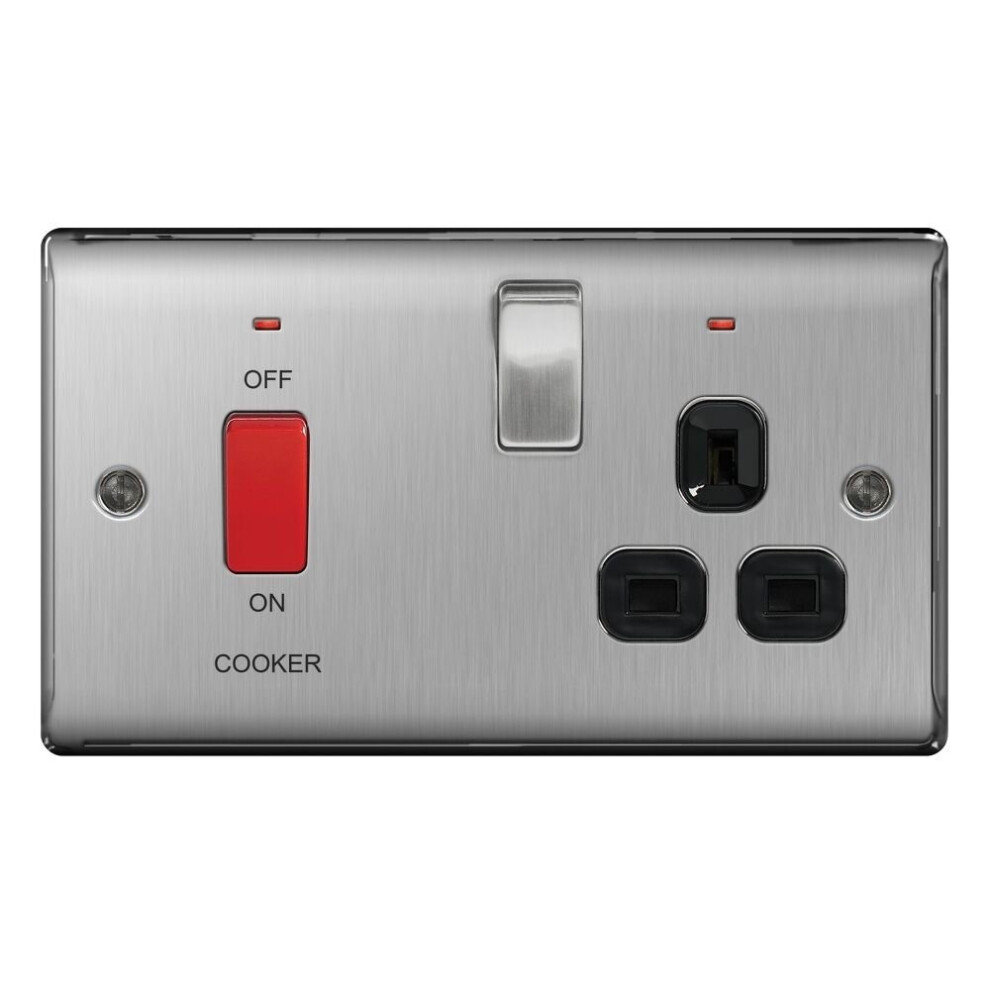 Bg 45A Cooker Connection Unit Switched Black [Nbs70b-01] 5050765038966