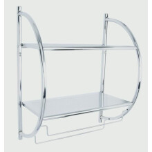Croydex Wall Mounted Curved Shelf/Towel Rack Mild Steel/Chrome finish [QM262041]