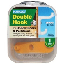 Plasplugs Hollow Door Hook White Double [DHW133]