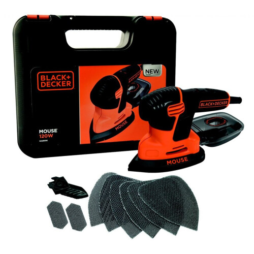 Black & Decker 120W Next Generation MouseÃÂ® Sander With Kitbox and 9 Accessories [KA2500K-GB]