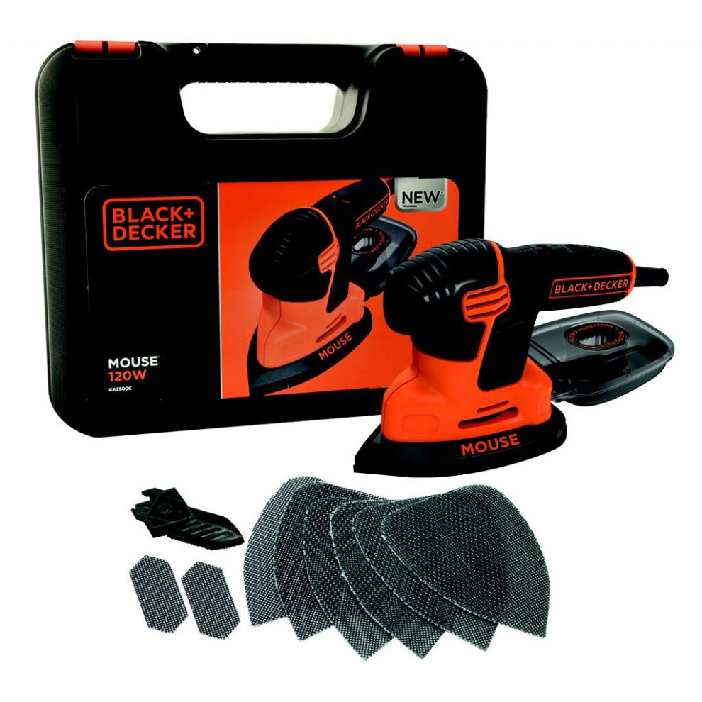 Black + Decker Black & Decker 120W Next Generation MouseãÂ® Sander With Kitbox And 9 Accessories [Ka2500k-Gb]