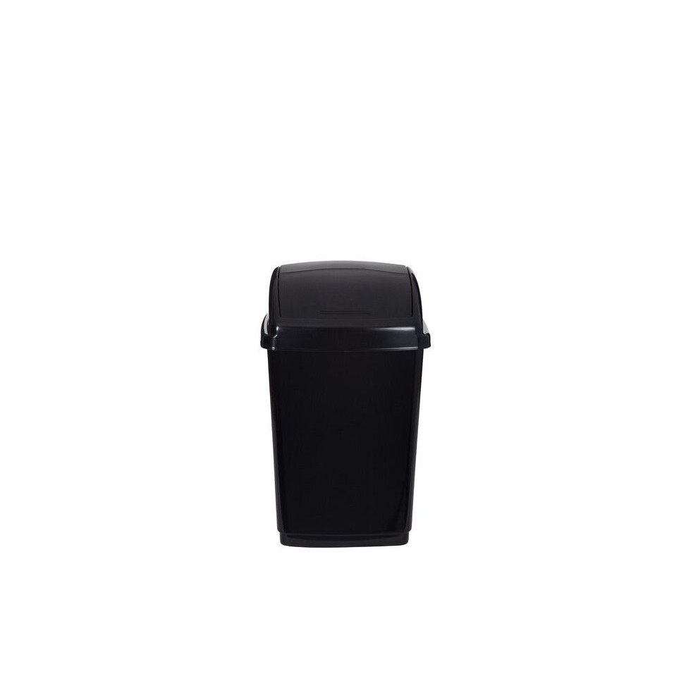 Whitefurze 50L Swing Lid Bin And Base Black [H10L46]