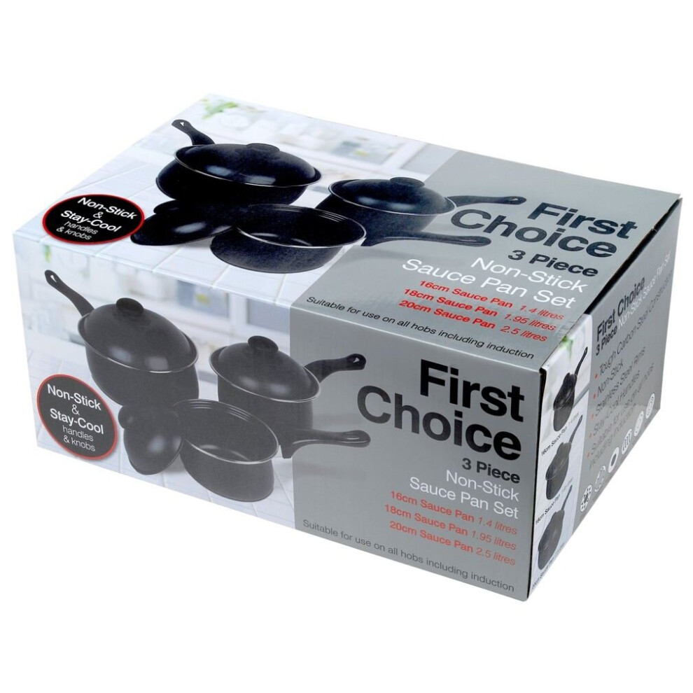 Pendeford First Choice Non-Stick Sauce Pan Set 3 Piece [P120]