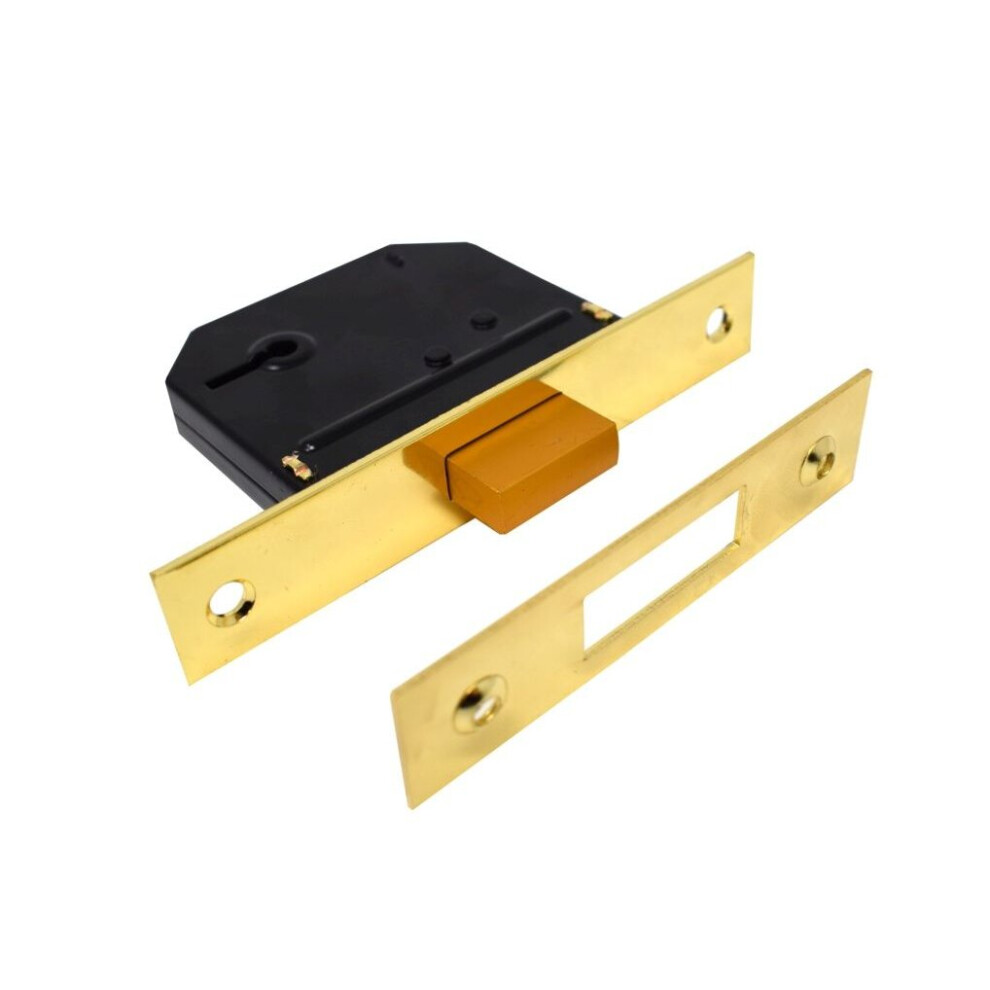 Yale Essentials 5 Lever Deadlock Brass 64mm [YES-5LDL-PB-64]