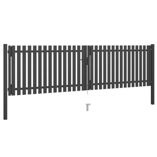 VidaXL vidaXL Gartentor aus Stahl 400 x 75 cm Anthrazit 1