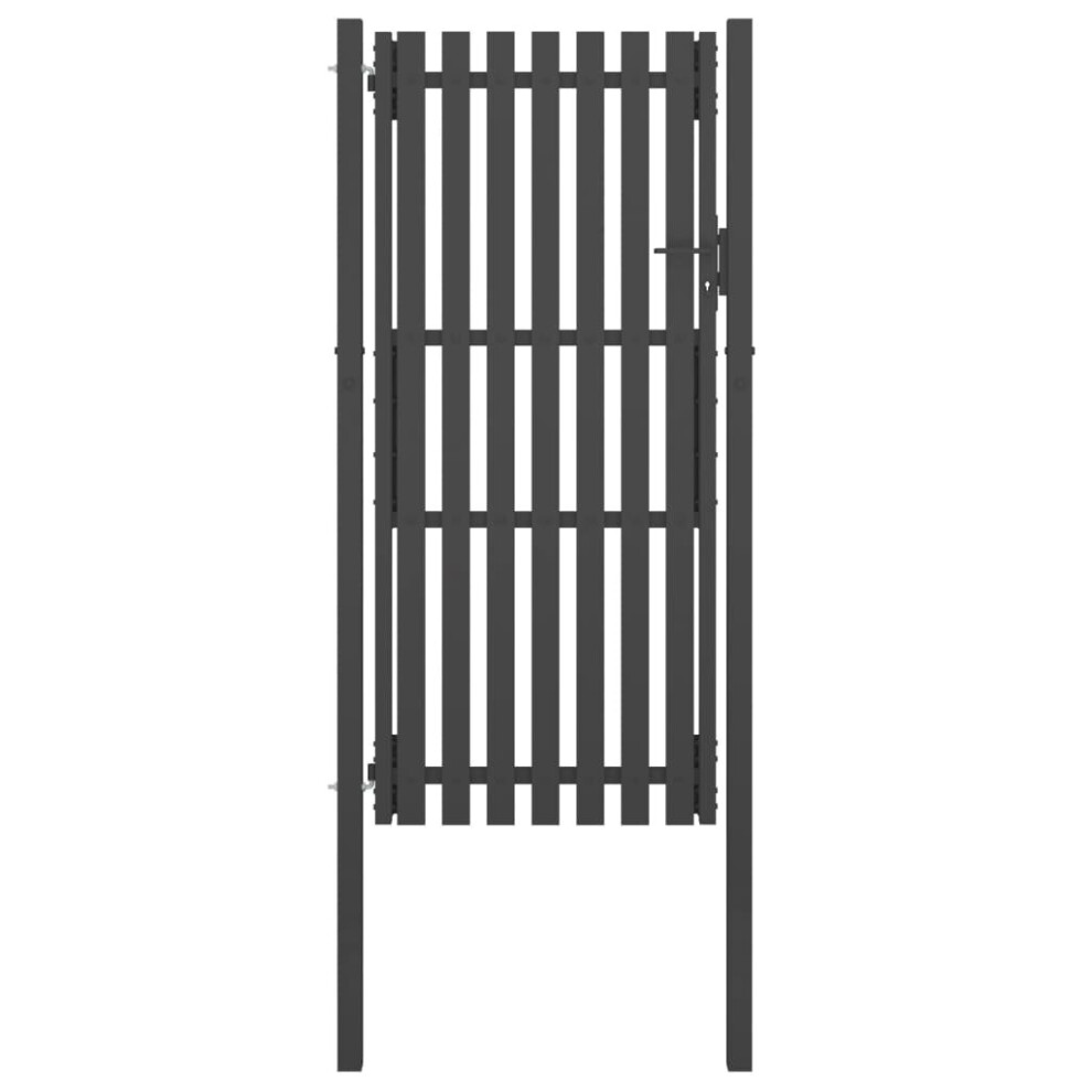 vidaXL Garden Fence Gate Steel 1x2.5m Anthracite Barrier Border Drive Gate