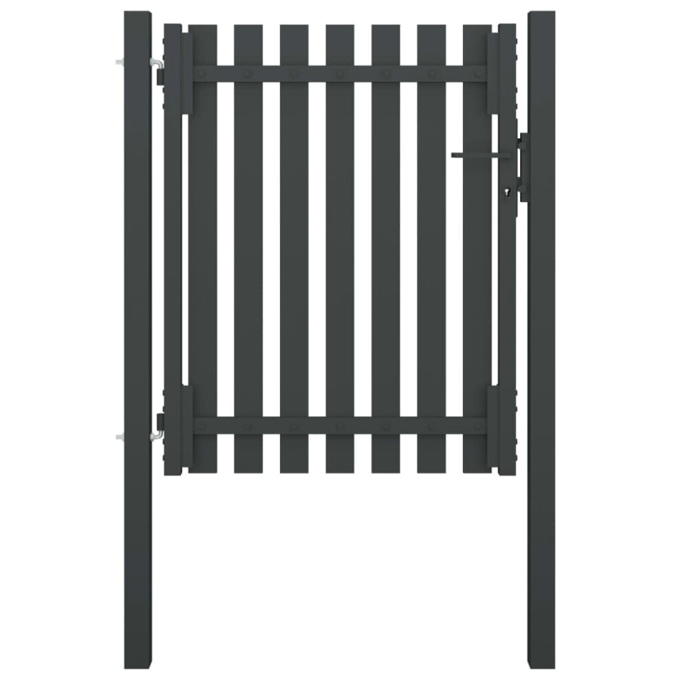 vidaXL Garden Fence Gate Steel 1x1.5m Anthracite Patio Barrier Drive Gate