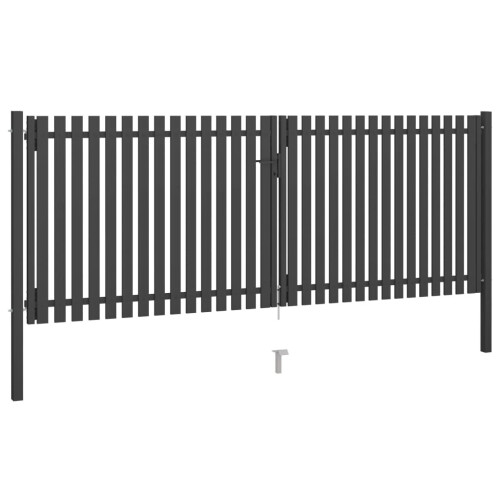 VidaXL vidaXL Gartentor aus Stahl 400 x 125 cm Anthrazit 1