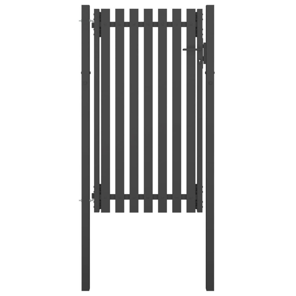 vidaXL Garden Fence Gate Steel 1x2.25m Anthracite Barrier Border Drive Gate