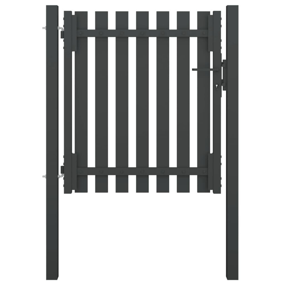 vidaXL Garden Fence Gate Steel 1x1.25m Anthracite Patio Barrier Drive Gate