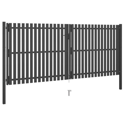 VidaXL vidaXL Gartentor aus Stahl 400 x 150 cm Anthrazit 1