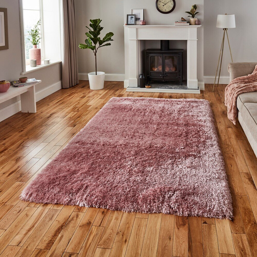 (80x150cm) Polar PL95 Rugs in Rose Modern Thick Hand Tufted Shaggy Deep Soft Mats