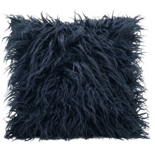 (Navy, 21"x21" filled cushion) SET OF 4 large cushions Shaggy faux fur FILLED