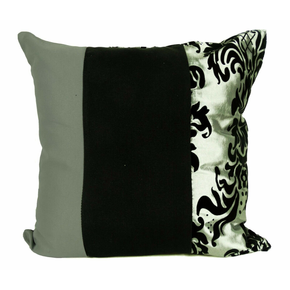 (damask SILVER/black REVERSIBLE, 17"x17" filled cushion) Large Cushion or Cover 3 tone damask 6 Colours