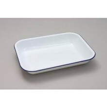 Falcon Enamel Bakepan - Traditional White 28cm x 23cm x 4.5D [61028]