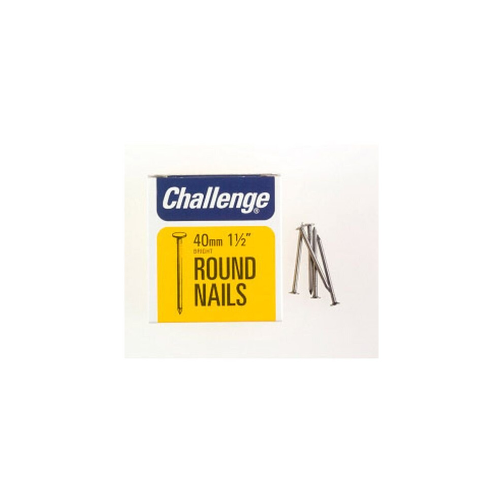 Challenge Round Wire Nails - Bright Steel (Box Pack) 40mm [12004]