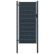 vidaXL Gartentor aus PVC und Stahl 100 x 124 cm Anthrazit