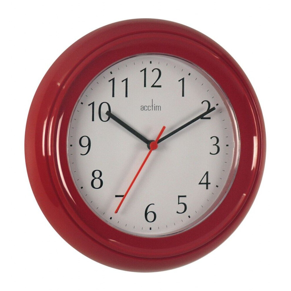 Acctim Wycombe Wall Clock Red [21414]