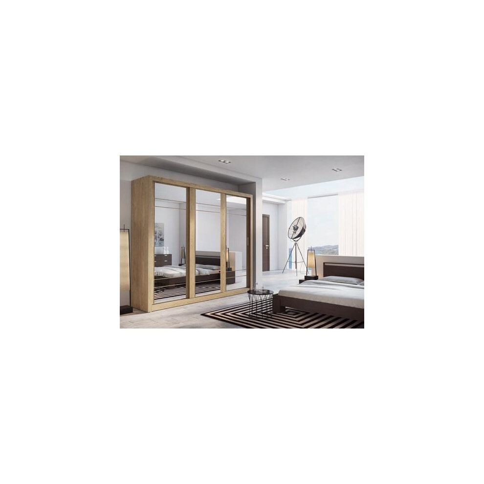 Arthauss (Oak Shetland) Arti 2 - 3 Sliding Door Wardrobe 250Cm